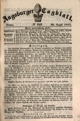 Augsburger Tagblatt Freitag 20. August 1847