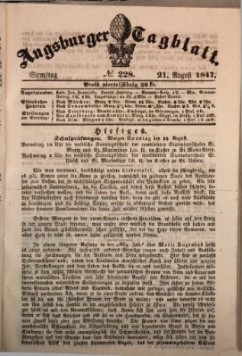 Augsburger Tagblatt Samstag 21. August 1847