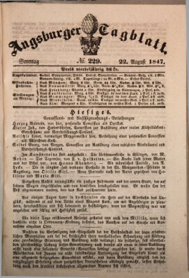 Augsburger Tagblatt Sonntag 22. August 1847