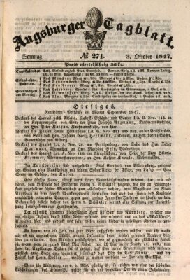 Augsburger Tagblatt Sonntag 3. Oktober 1847