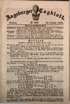 Augsburger Tagblatt Sonntag 10. Oktober 1847