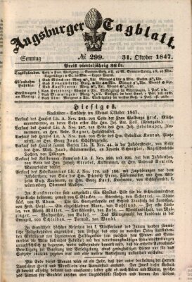 Augsburger Tagblatt Sonntag 31. Oktober 1847