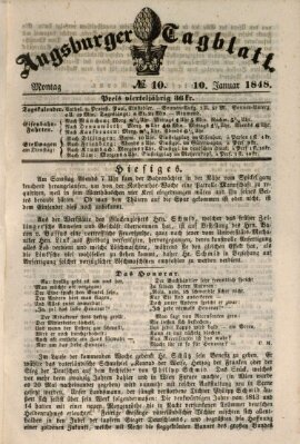 Augsburger Tagblatt Montag 10. Januar 1848