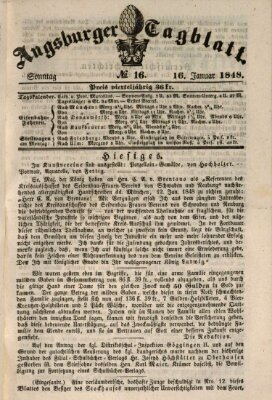 Augsburger Tagblatt Sonntag 16. Januar 1848