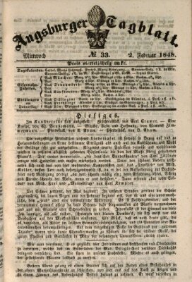 Augsburger Tagblatt Mittwoch 2. Februar 1848