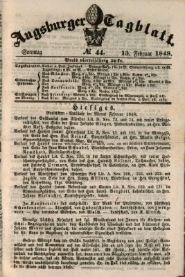 Augsburger Tagblatt Sonntag 13. Februar 1848