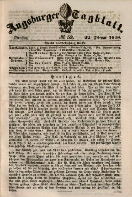 Augsburger Tagblatt Dienstag 22. Februar 1848