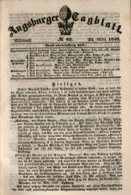 Augsburger Tagblatt Mittwoch 22. März 1848