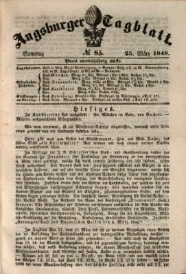 Augsburger Tagblatt Samstag 25. März 1848
