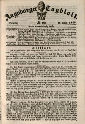 Augsburger Tagblatt Sonntag 2. April 1848