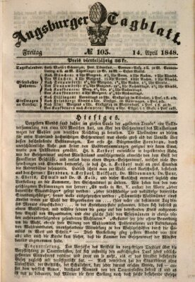 Augsburger Tagblatt Freitag 14. April 1848