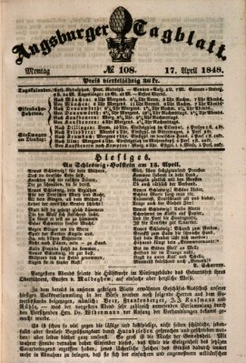 Augsburger Tagblatt Montag 17. April 1848