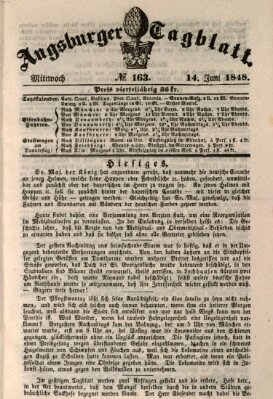 Augsburger Tagblatt Mittwoch 14. Juni 1848