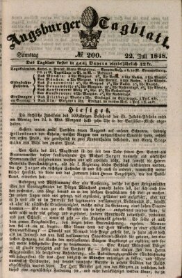 Augsburger Tagblatt Samstag 22. Juli 1848