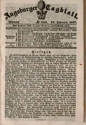 Augsburger Tagblatt Mittwoch 13. September 1848