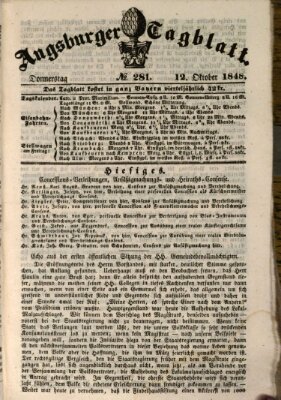 Augsburger Tagblatt Donnerstag 12. Oktober 1848