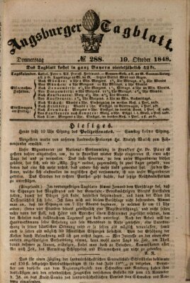Augsburger Tagblatt Donnerstag 19. Oktober 1848