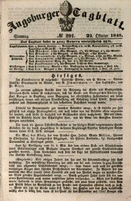 Augsburger Tagblatt Sonntag 22. Oktober 1848