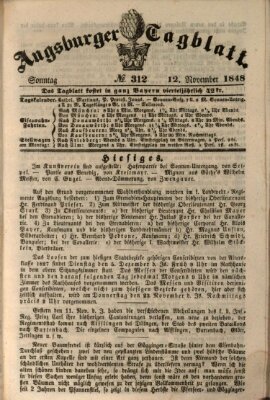 Augsburger Tagblatt Sonntag 12. November 1848