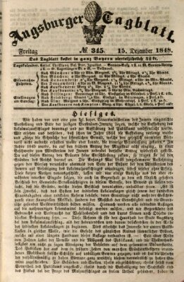Augsburger Tagblatt Freitag 15. Dezember 1848
