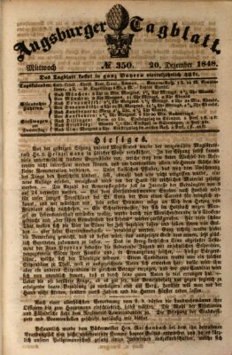 Augsburger Tagblatt Mittwoch 20. Dezember 1848