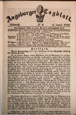 Augsburger Tagblatt Mittwoch 3. Januar 1849