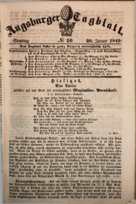 Augsburger Tagblatt Samstag 20. Januar 1849