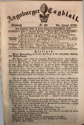 Augsburger Tagblatt Mittwoch 24. Januar 1849
