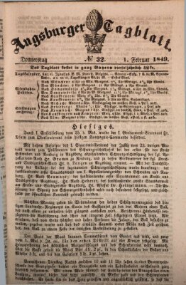 Augsburger Tagblatt Donnerstag 1. Februar 1849