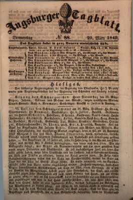 Augsburger Tagblatt Donnerstag 29. März 1849