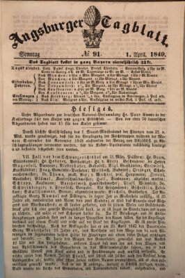 Augsburger Tagblatt Sonntag 1. April 1849