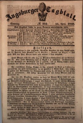 Augsburger Tagblatt Sonntag 15. April 1849