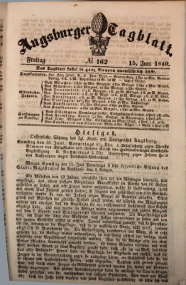 Augsburger Tagblatt Freitag 15. Juni 1849