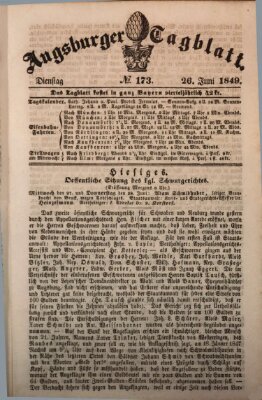 Augsburger Tagblatt Dienstag 26. Juni 1849