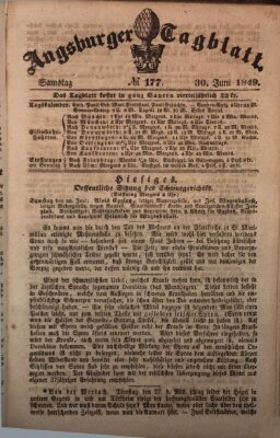 Augsburger Tagblatt Samstag 30. Juni 1849