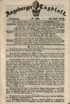 Augsburger Tagblatt Donnerstag 19. Juli 1849
