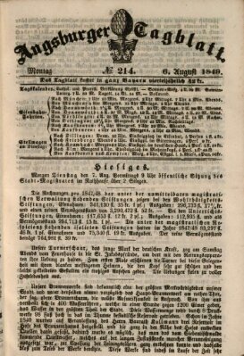 Augsburger Tagblatt Montag 6. August 1849