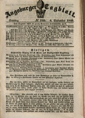 Augsburger Tagblatt Samstag 8. September 1849
