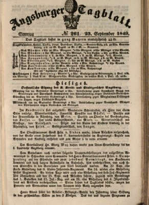 Augsburger Tagblatt Sonntag 23. September 1849