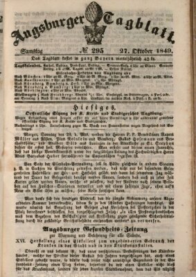 Augsburger Tagblatt Samstag 27. Oktober 1849