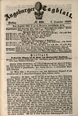 Augsburger Tagblatt Freitag 7. Dezember 1849