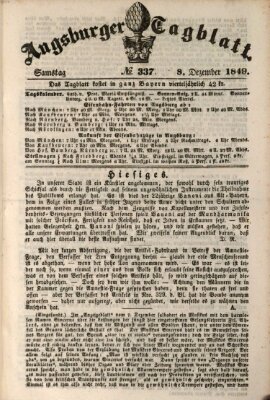 Augsburger Tagblatt Samstag 8. Dezember 1849