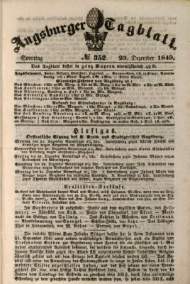 Augsburger Tagblatt Sonntag 23. Dezember 1849