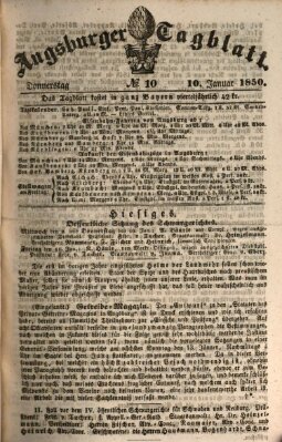 Augsburger Tagblatt Donnerstag 10. Januar 1850