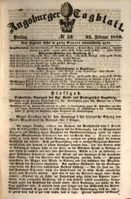 Augsburger Tagblatt Freitag 22. Februar 1850