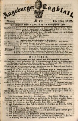 Augsburger Tagblatt Montag 11. März 1850