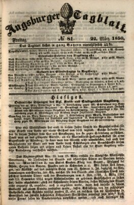 Augsburger Tagblatt Freitag 22. März 1850