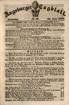 Augsburger Tagblatt Donnerstag 28. März 1850