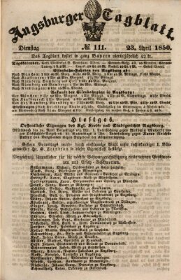 Augsburger Tagblatt Dienstag 23. April 1850