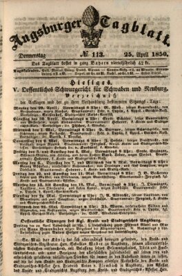 Augsburger Tagblatt Donnerstag 25. April 1850